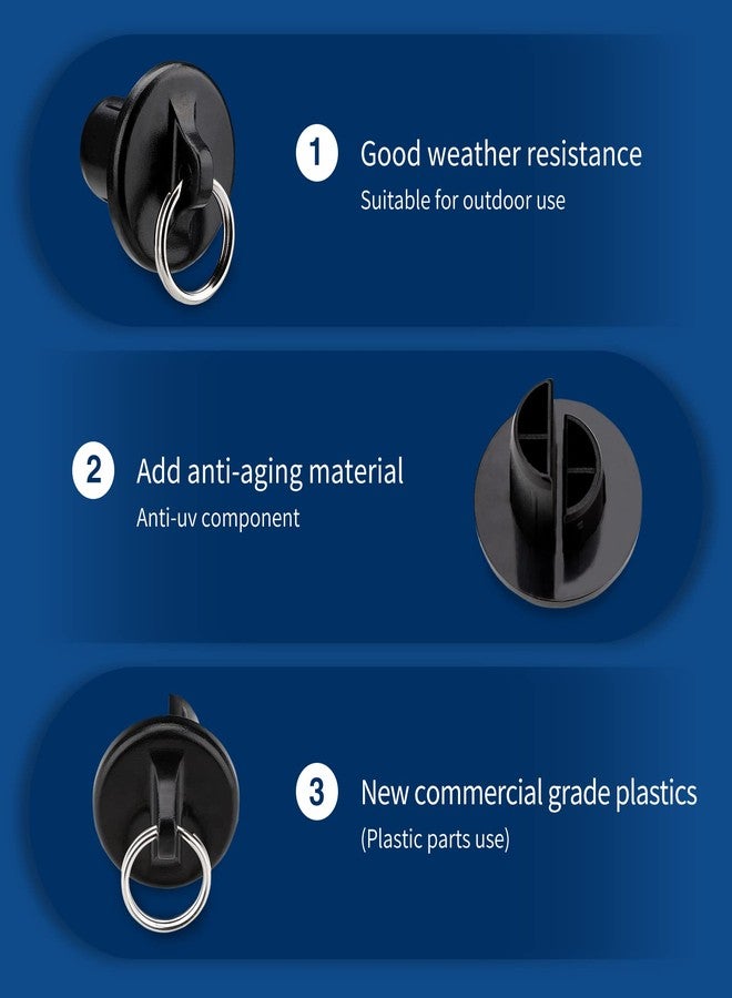 Vasteo Sun Shade Parts End Cap with Ring,Weather Resistance,for Coolaroo Exterior Roller Shade,Outdoor Blinds,Roller Shades(Black,1 Pair) - Image 3